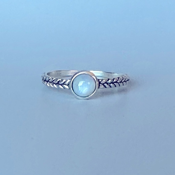 Sterling Silver Dainty Labradorite Ring - Picture 4 of 11